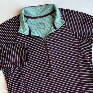 Patagonia Capilene Baselayer Polartec Striped 1/4 Zip Jacket Women’s Size Medium